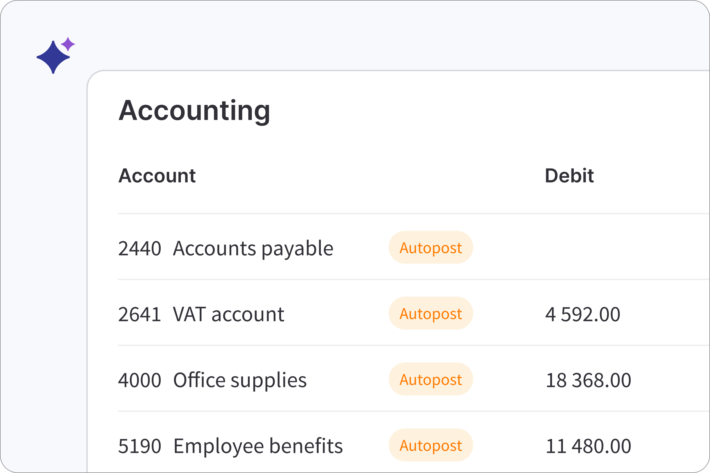AI posting and automated codification of invoices with Accounting API.